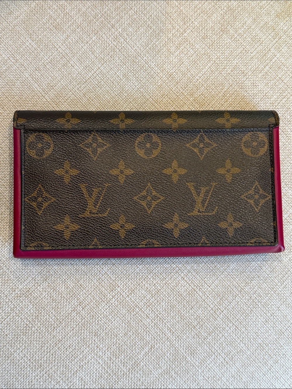 LOUIS VUITTON FLORE WALLET Fuschia Raspberry Monogram Canvas Long Wallet - Picture 5 of 13